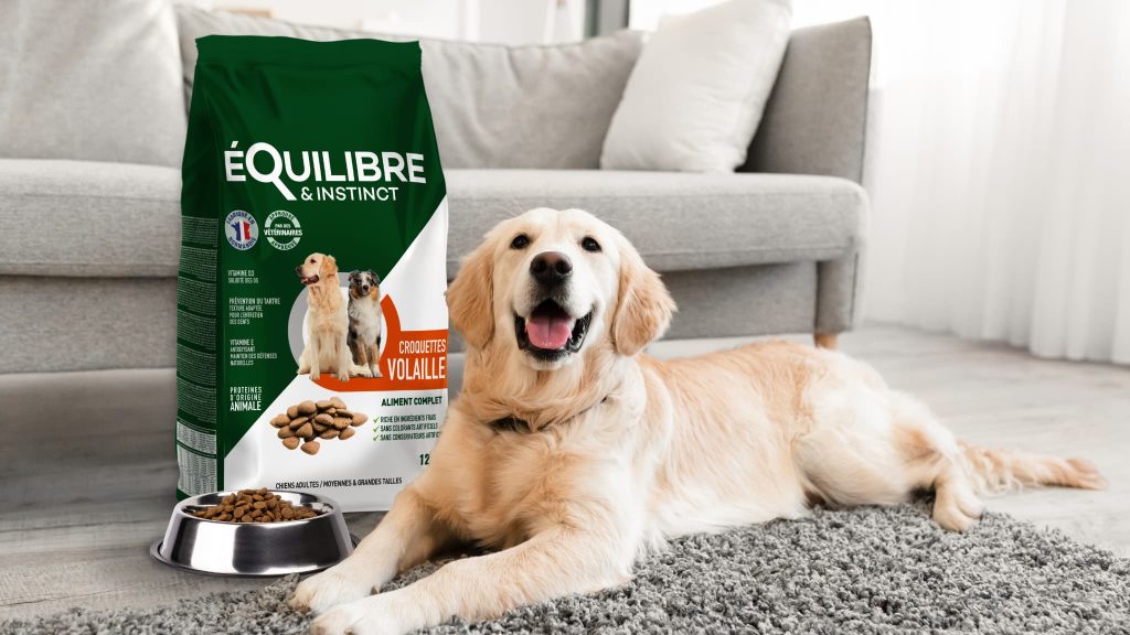 La nourriture industrielle pour chien